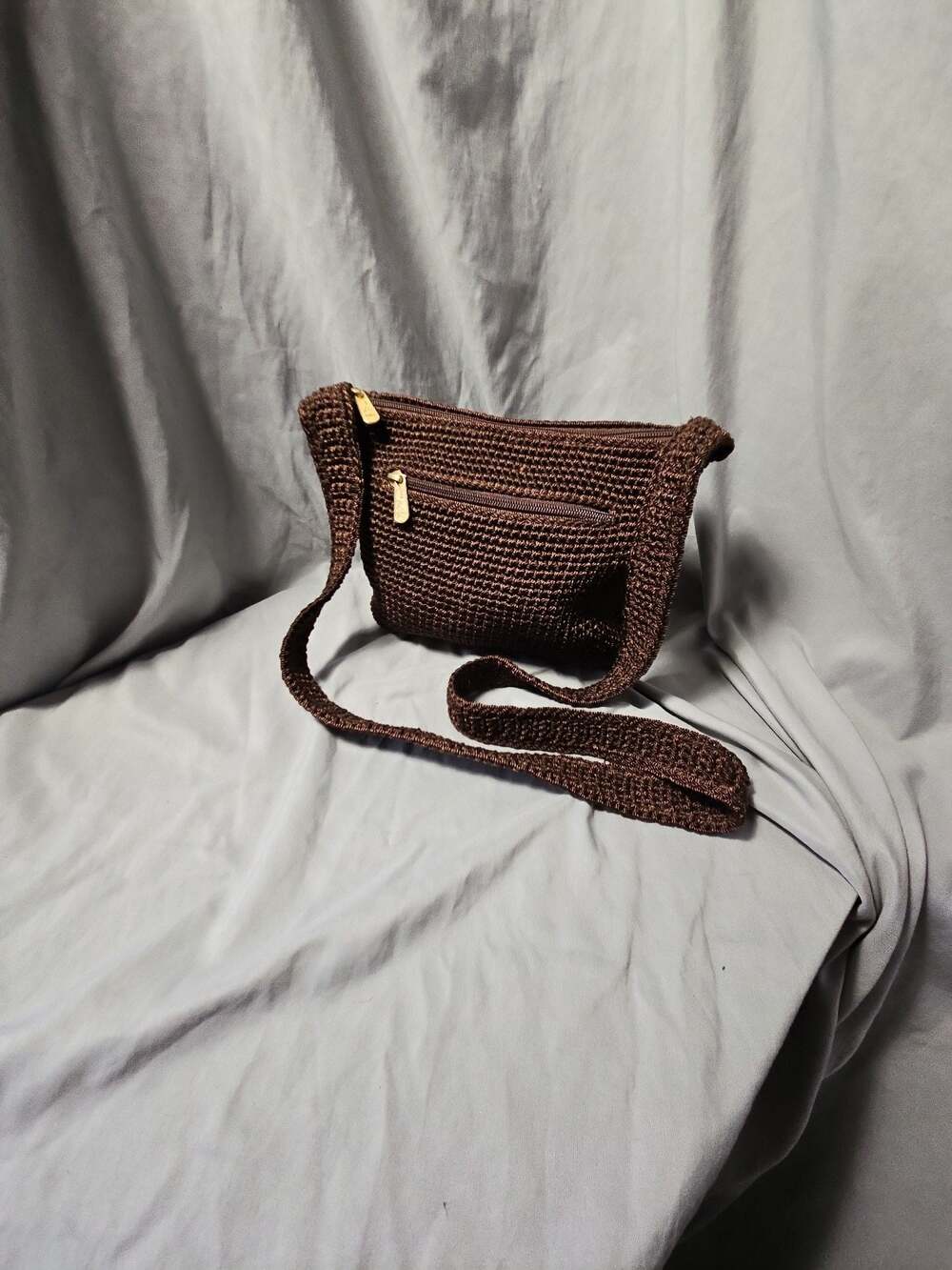 The Sak Brown Crochet Crossbody Bag Purse